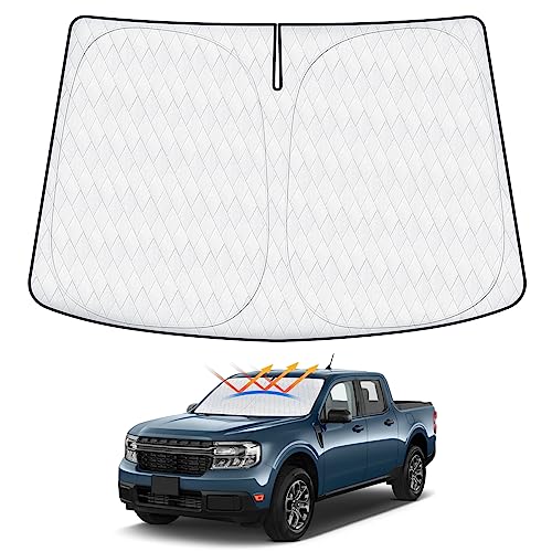 Non Peeling Sun Shade Fits for Ford Maverick 2022 2023 2024 2025 Ford Maverick Accessories Foldable Car Front Window Sunshade Windshield Sunshade UPF 50+