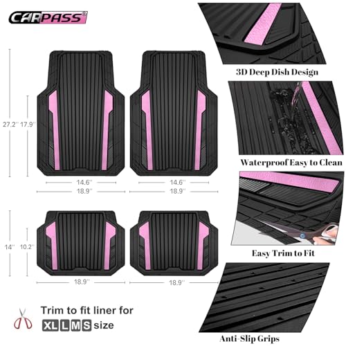 Heavy Duty Rubber Car Mats Metallic
