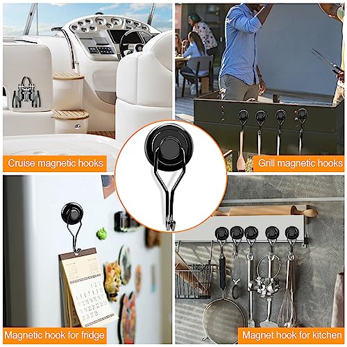 Magnetic Hooks 6 Pack 120Lbs Heavy Duty Neodymium Magnet Hook