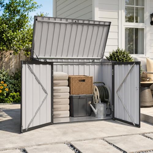 Outdoor Storage Cabinet 20 Cu.Ft Metal Storage Shed with Floor
