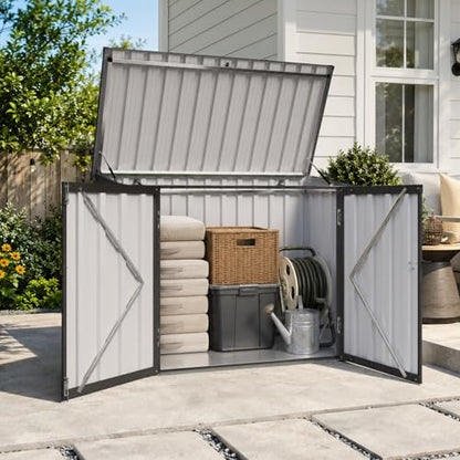 Outdoor Storage Cabinet 20 Cu.Ft Metal Storage Shed with Floor