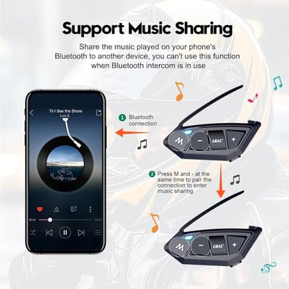 Motorcycle Bluetooth intercom MS20 2000m Helmet Intercom