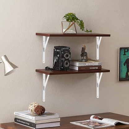 12 Pack L24 x H 12" White Heavy Duty Shelf Brackets with Screws Metal Shelf Brackets Shelf Support Angle Brackets for Shelves L Brackets Heavy Duty Floating Shelf
