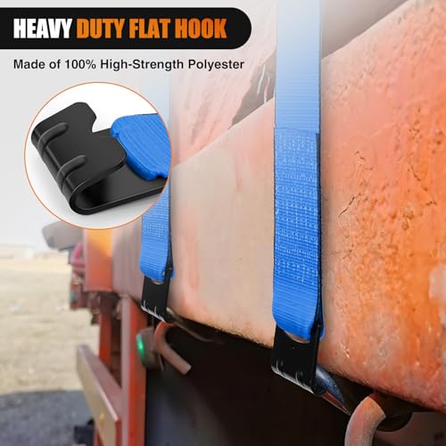 Truck Straps 4" x 30' Heavy Duty Tie Down with Flat Hooks