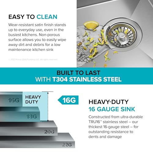 Stainless Steel 27 in Undermount Kitchen Sink KWU110