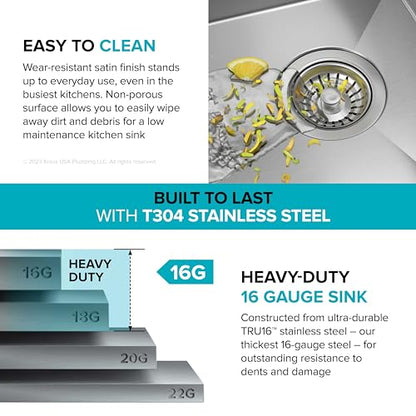 Stainless Steel 32 in Undermount Kitchen Sink KWU110