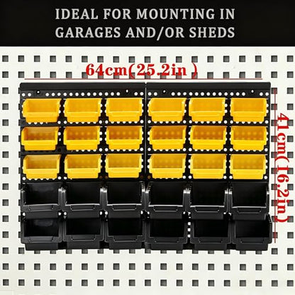 Wall Mounted Storage Bins Parts Rack 4 Colors Bin Organizer Garage Plastic Shop Tool