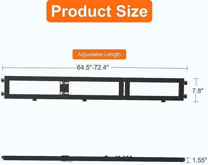 Truck Bed Cargo Divider for Full Size Truck, Compatible with Silverado,F150,F250,Sierra 1500,Titan,Foldable,No Drilling