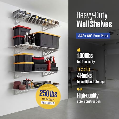 Steel Garage Wall Shelves 4 (4 Count)