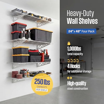 Steel Garage Wall Shelves 4 (4 Count)