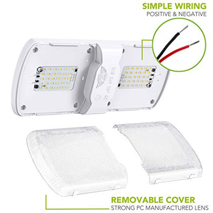 5 Pack RV LED Ceiling Double Dome Light Fixture with Built in Dimmer Interior Lighting for Car (5 Count)