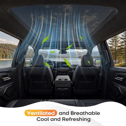 Sunroof Sun Shade for Chevrolet Silverado EV 2024 2025 2026 Breathable Mesh Car Roof Cover Quick Install UV Sun Protection Auto Foldable Moonroof Accessories
