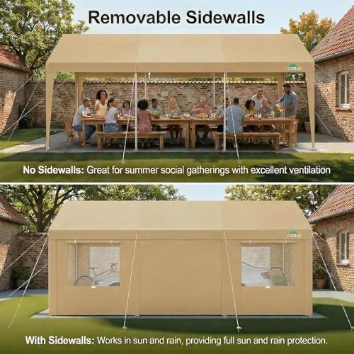 10x20 FT Heavy Duty Carport with Galvanized Frame