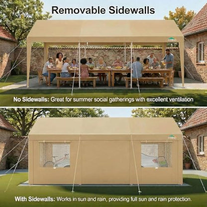 10x20 FT Heavy Duty Carport with Galvanized Frame