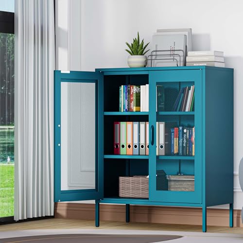 Metal Storage Cabinet with Mesh Doors