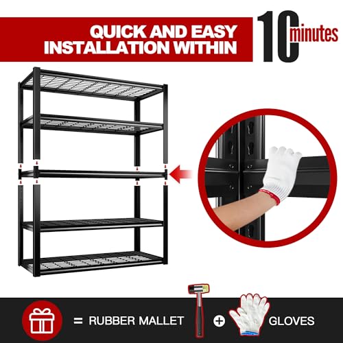 48" W Garage Shelving Heavy Duty Load 2500LBS (4 Count)