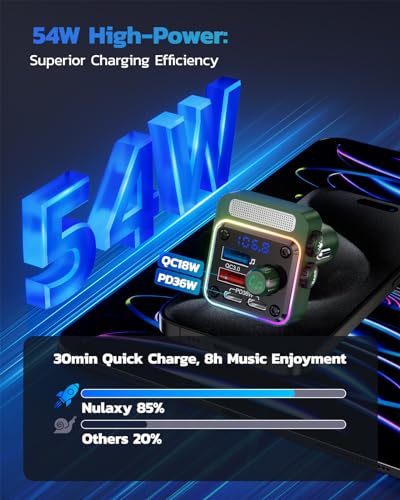 54W Bluetooth 5.3 Car Adapter