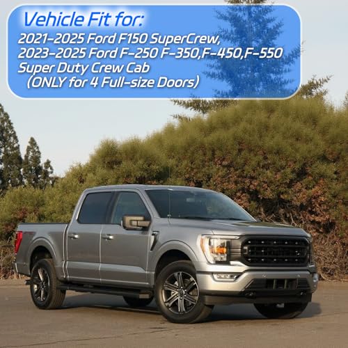4 PCS in Channel Rain Guards Fit for 2021 2022 2023 2024 2025 2026 Ford F150 SuperCrew (4 Count)