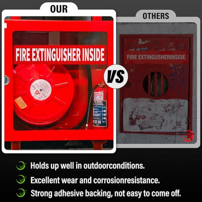 Fire Extinguisher Inside Sticker Sign (2 Count)