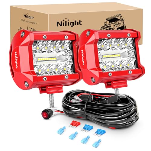 LED Light Bar 2PCS 60W 4Inch Triple Row Spot Flood Combo Lights w