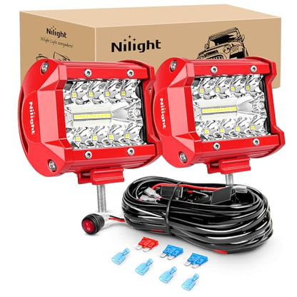 LED Light Bar 2PCS 60W 4Inch Triple Row Spot Flood Combo Lights w