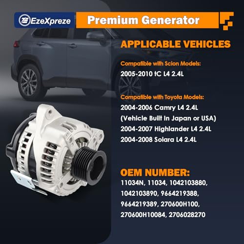 Ezexpreze 11034N Alternator Compatible with Toyota Camry 04