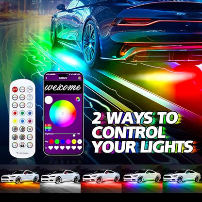 8PCS Car Underglow Light Bar Kit