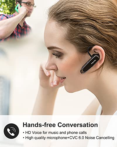 2 Pack] Bluetooth Earpiece Wireless Handsfree Headset V5.0 24 Hrs Driving (2 Count)