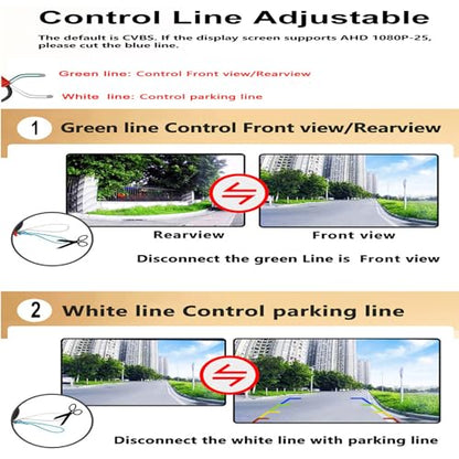 Wired Backup Camera for Truck 5 '' AHD 1080P Front Rear View Monitor KIT 2K IP67 Waterproof Night Vision Reverse Camera for CAR