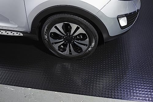 Large Coin Pattern Vinyl Garage Floor Protector Mat