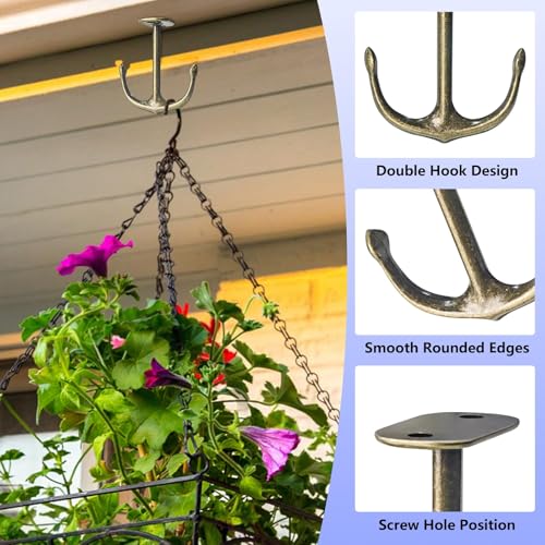 Anchor Two Prong Ceiling Hook for Closet Top Bathroom Kitchen Cabinet Garage Pack of 8 (8 Count)