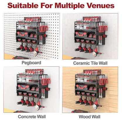 16" Metal Power Tool Organizer Wall Mount