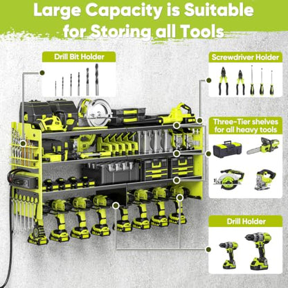 Upgrade Power Tool Organizer Wall Mount with Charging Station