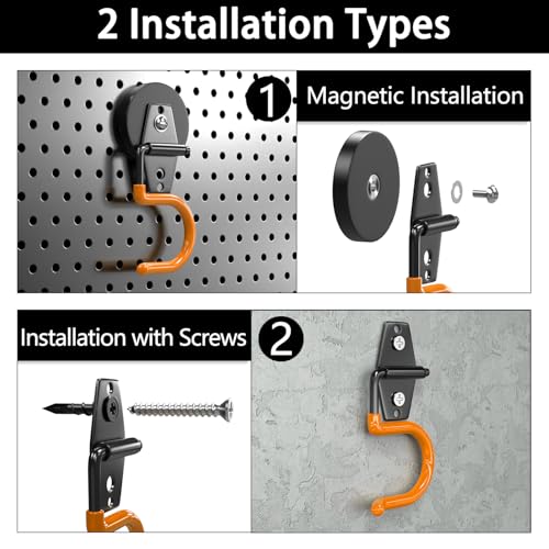 Magnetic Mop Broom Holder and Mop Organizer 4 Pack (5 Count)