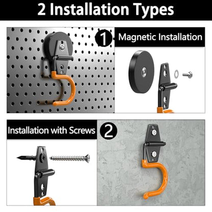 Magnetic Mop Broom Holder and Mop Organizer 4 Pack (5 Count)
