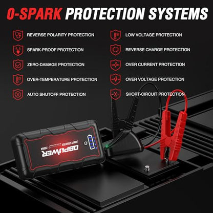 Jump Starter 2500A Peak 74Wh Portable Car Jump Starter