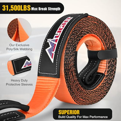 3" x 30' Recovery Tow Strap Lab Tested 31