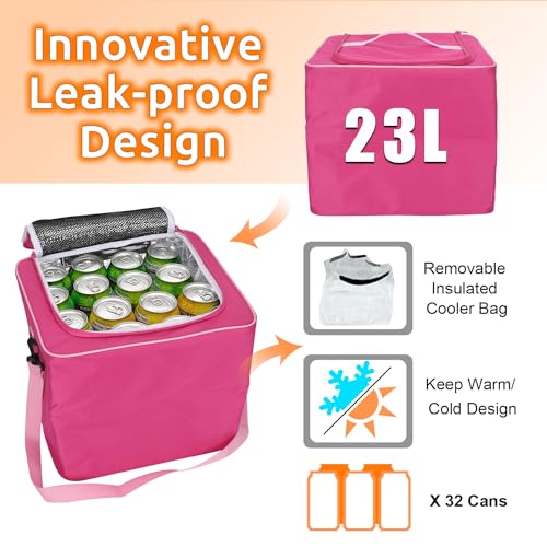 Collapsible Trunk Organizer with Insulated Leakproof Cooler Bag