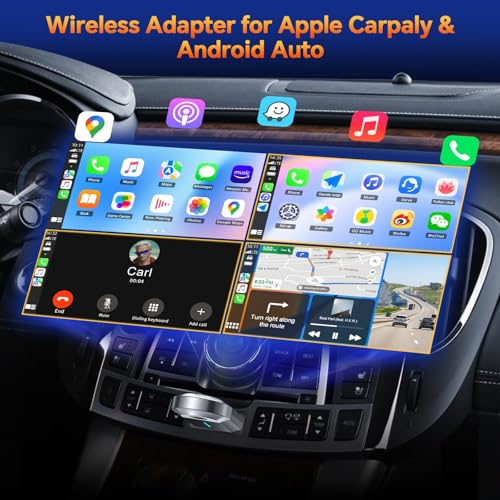 2 in 1 Wireless Carplay Adapter for Apple CarPlay & Android Auto