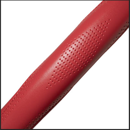 Top Grade Red Genuine Leather Steering Wheel Cover Women