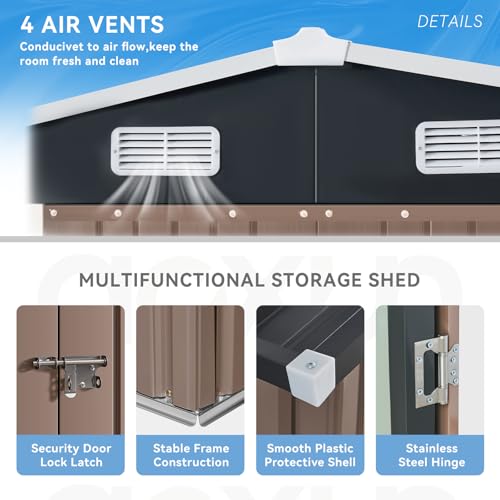 8x6 FT Outdoor Storage Shed