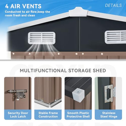 8x6 FT Outdoor Storage Shed