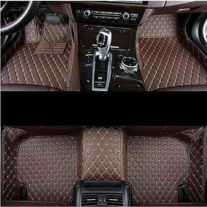 MAEVEN Customized Leather car Floor mats Suitable for 99% of car Models All-Weather Protection Waterproof Anti Slip Men's Women's car Liners (Coffee Color)