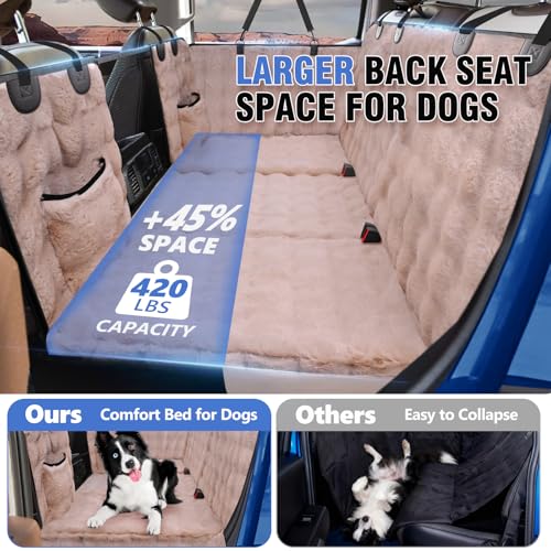 XL Hard Bottom Plush Furry Fuzzy Dog Seat Cover for Crew Cab Truck