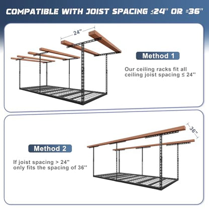 3X6FT Overhead Garage Storage Rack 450LBS Capacity