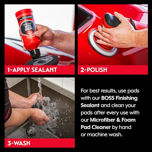 5.5" Black Foam Finishing Pads for Car Polishing and Detailing (2 Count)