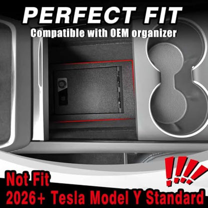 for 2026+ Tesla New Model Y Juniper Center Console Safe Gun Safe Vault Hidden Console Storage LockBox Anti