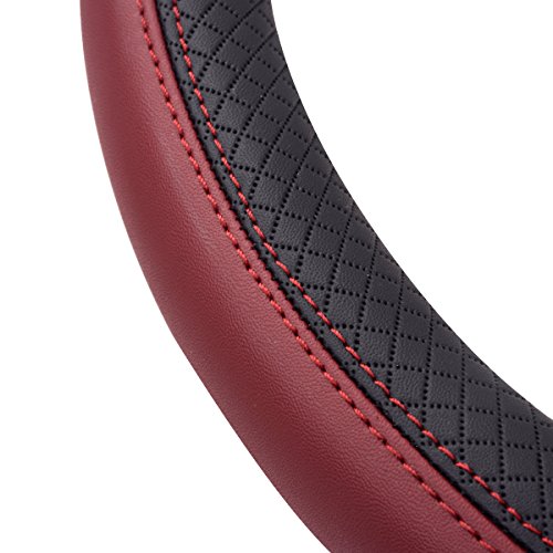 Rhombus Leather Universal Steering Wheel Cover