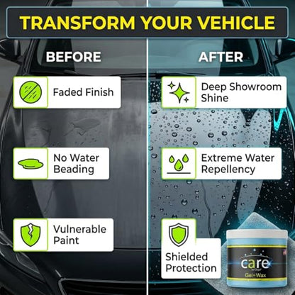 Care Gel-Wax, Car Wax for Shiny Finish, Reduces Water Spot, Durable, Effective on Various Surfaces, 26 Oz. (26 Fl Oz)