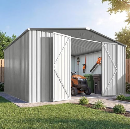 10' x 12' Waterproof Metal Outdoor Storage Shed